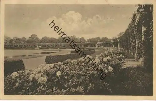 Breslau - Blick auf die Pergola von der Terrassengaststätte an der Jahrhunderthalle - Verlag W. Kretschmer Breslau