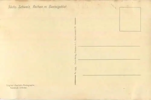 Rathen mit Basteigebiet - Foto-Ansichtskarte - Verlag Stein Dresden