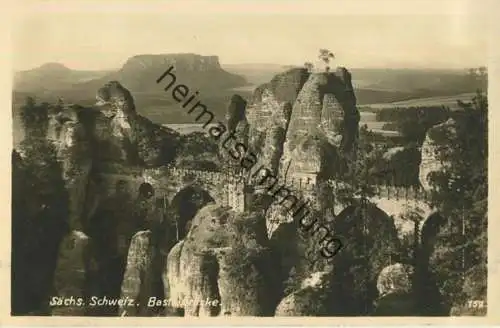 Basteibrücke - Foto-AK - Verlag Stein Dresden