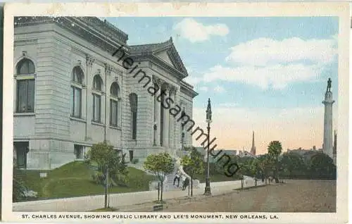 New Orleans - St. Charles Avenue - Public Libary - Lee's Monument