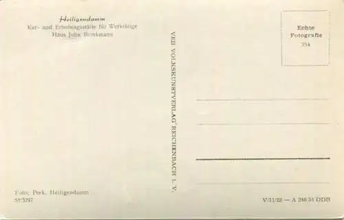 Heiligendamm - Haus John Brinkmann - Foto-AK - VEB Volkskunstverlag Reichenbach 1954