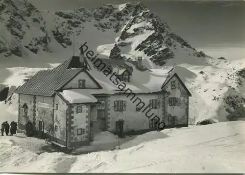 Sulden Schaubachhütte mit Ortler - Solda Rif. Citta di Milano - Foto-AK Grossformat