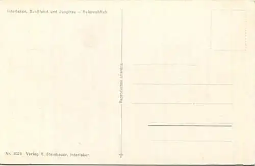 Interlaken - DS Helvetia - Verlag H. Steinhauer Interlaken