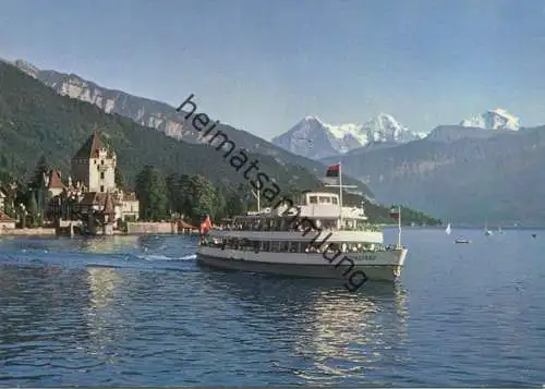 Oberhofen am Thunersee und MS Jungfrau - AK Grossformat - Verlag H. Steinhauer Interlaken