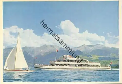 MS Jungfrau auf dem Thunersee - AK Grossformat - Edition BLS Bern - Foto F. Meyer Bern