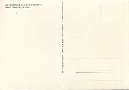 DS Blümlisalp auf dem Thunersee - AK Grossformat - Edition BLS Bern - Foto F. Meyer-Henn Bern