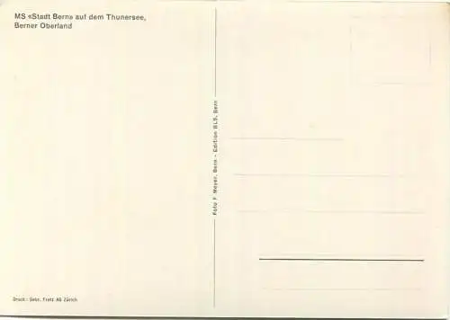 MS Stadt Bern auf dem Thunersee - AK Grossformat - Verlag Foto F. Meyer Bern