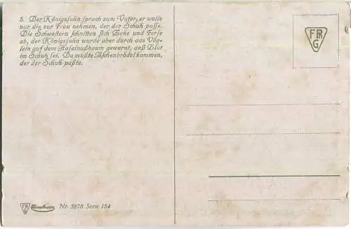 Aschenbrödel - Brüder Grimm - Künstlerkarte signiert O. Kubel - Verlag Uvachrom Serie 154 Nr. 3878