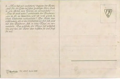 Der gestiefelte Kater - Brüder Grimm - Künstlerkarte signiert O. Kubel - Verlag Uvachrom Serie 223 Nr. 4293