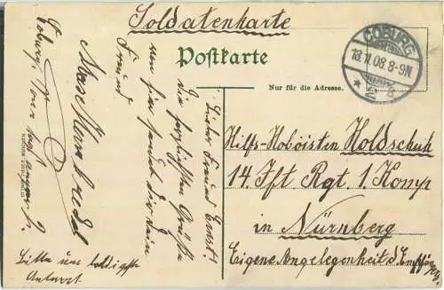 Coburg - Marktplatz - Coburg's Spezialität - Verlag Ottmar Zieher München - Soldatenkarte