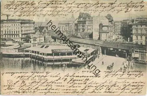 Gruss aus Berlin - Jannowitzbrücke - Dampferstation Gesellschaft Stern - Verlag L. Saalfeld Berlin