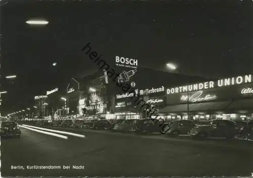 Berlin - Kurfürstendamm bei Nacht - Foto-AK Grossformat - Verlag Kunst und Bild Berlin gel. 1955