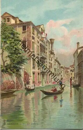 Venezia - Rio del Pestrin - Künstlerkarte signiert Menegazzi ca. 1900