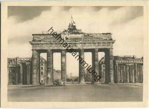 Berlin - Brandenburger Tor und Unter den Linden - Trümmer 1948 - Sachsenverlag Plauen - AK Grossformat