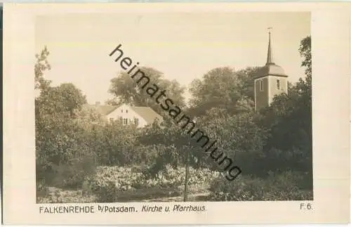 Falkenrehde - Kirche und Pfarrhaus - Foto-Ansichtskarte - Verlag Ludwig Walter Berlin 40er Jahre
