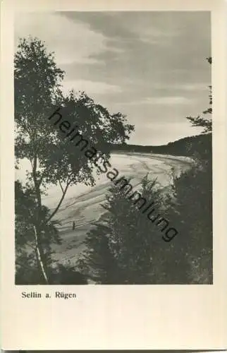 Sellin auf Rügen - Blick zum Fischerstrand - Foto-Ansichtskarte - Verlag Heldge Köthen 50er Jahre