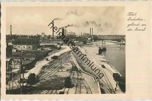 Sowetsk - Tilsit - Industriegelände an der Memel - Foto-Ansichtskarte - Verlag Hermann Marre Berlin 30er Jahre