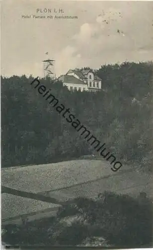 Plön i. H. - Hotel Parnass mit Aussichtsturm - Verlag Julius Simonsen Oldenburg