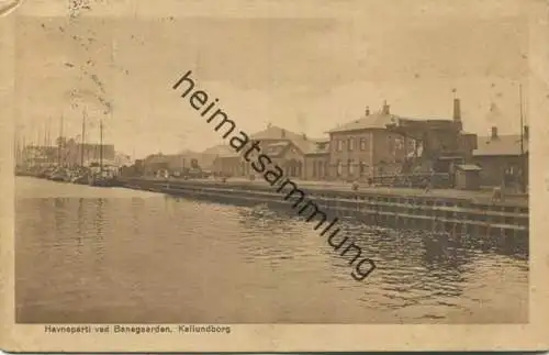 Kalundborg - Havneparti ved Banegaarden - Forlag H. Chr. Petersen - gel. 1920