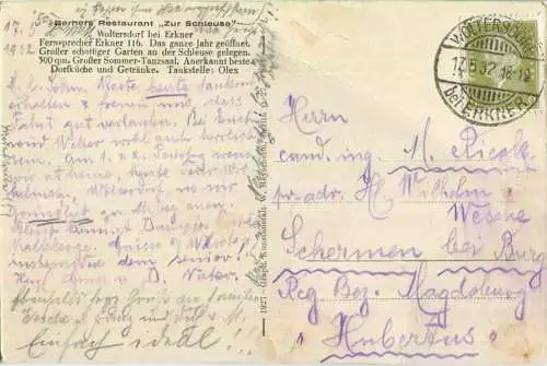 Woltersdorfer Schleuse - Blick auf die Kranichsberge - durchgehender Bug oben - Stempelspuren