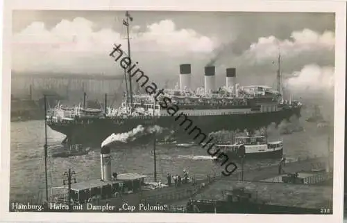 Hamburg Hafen mit Dampfer Cap Polonio - Foto-AK 20er Jahre - Wiener Postkartenverlag Hamburg