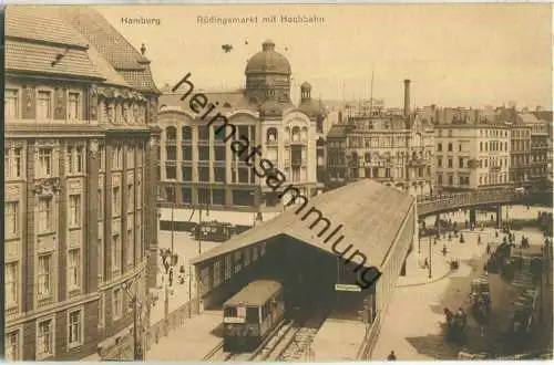 Hamburg - Rödingsmarkt - Hochbahn - Verlag Wilhelm Junga Altona