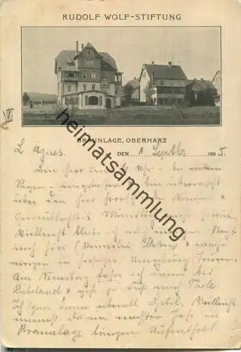 Braunlage - Postkarte mit Bild der Rudolf Wolf Stiftung Magdeburg