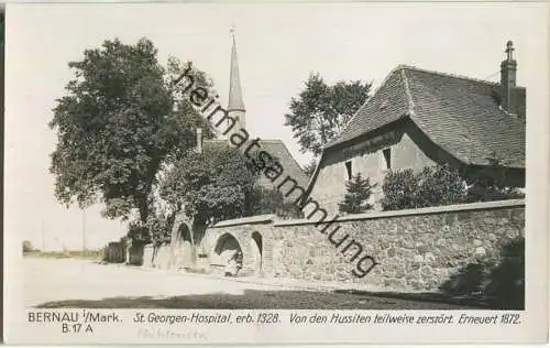 Bernau - St Georgen- Hospital - Mühlenstrasse - Foto-Ansichtskarte - Verlag Ludwig Walter Berlin 40er Jahre