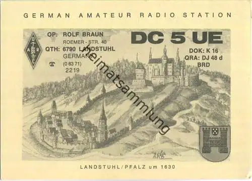 QSL - QTH - Funkkarte - DC5UE - Landstuhl
