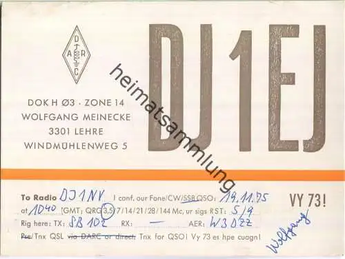 QSL - QTH - Funkkarte - DJ1EJ - Lehre