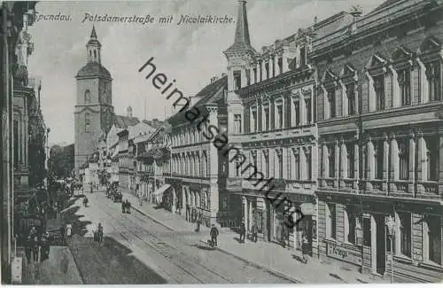 Berlin-Spandau - Potsdamerstrasse mit Nicolaikirche 20er Jahre