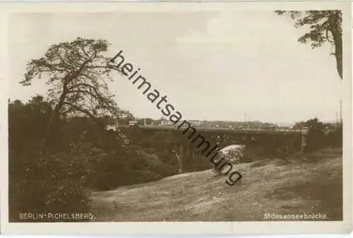 Berlin-Pichelsberge - Stössenseebrücke - Strassenbahn - Verlag Brüder Wolter Berlin 30er Jahre