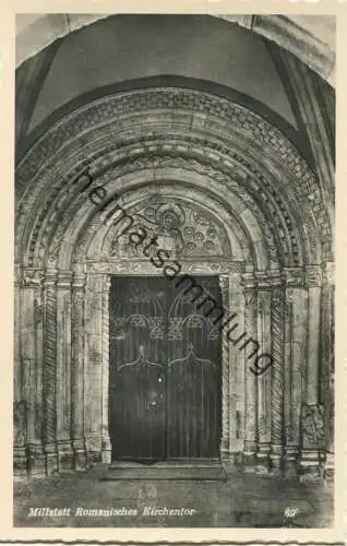 Millstatt - Romanisches Kirchentor - Foto-AK - Verlag Franz Schmölzer Millstatt