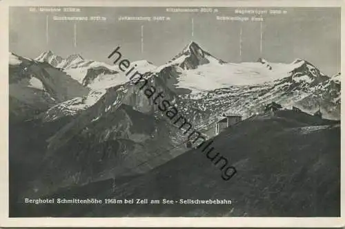 Berghotel Schmittenhöhe bei Zell am See - Seilschwebebahn - Foto-AK - Verlag C. Jurischek Salzburg 1938