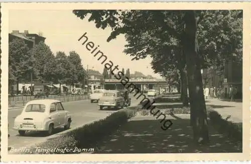 Berlin-Tempelhof - Tempelhofer Damm - Auto - Verlag Bruno Schroeter Berlin 50er Jahre - Foto-Ansichtskarte - Handabzug