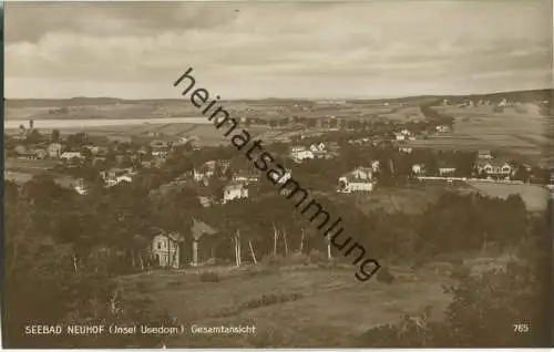 Seebad Neuhof - Usedom - Seebad - Gesamtansicht - Foto-Ansichtskarte - Verlag Karl Budzin Neuhof 30er Jahre