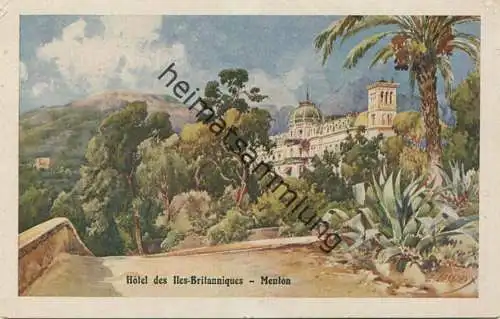 Menton - Hotel des Iles-Britanniques - Künstlerkarte