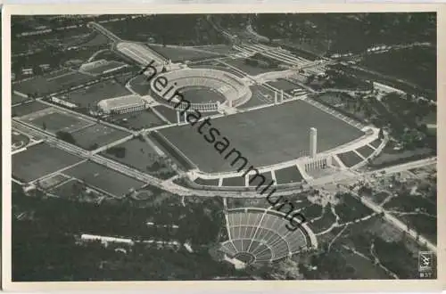 Berlin - Gesamtansicht Reichssportfeld mit Dietrich-Eckardt-Bühne - Bild Nr. 14 - Foto-Ansichtskarte Luftaufnahme 1936