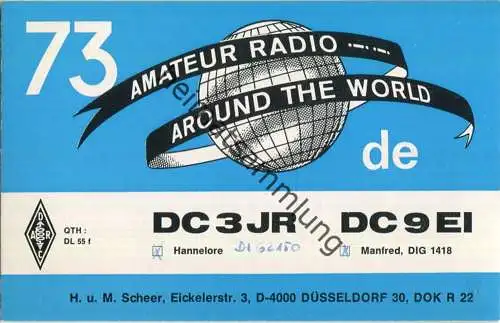 QSL - QTH - Funkkarte - DC3JR DC9ET - Düsseldorf