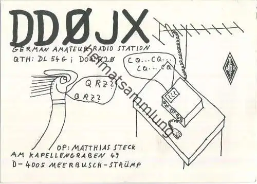 QSL - QTH - Funkkarte - DD0JX - Meerbusch-Strümp