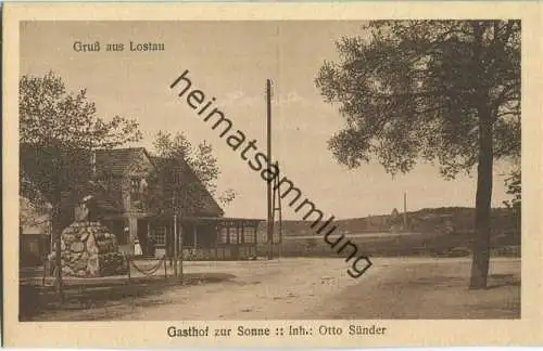 Lostau bei Magdeburg - Gasthof zur Sonne - Besitzer Otto Sünder - Verlag Richard Dieck Magdeburg 20er Jahre