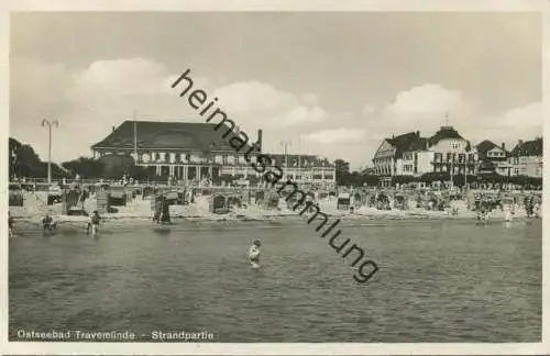 Travemünde - Strandpartie - Foto-AK - Verlag Schöning & Co. Lübeck