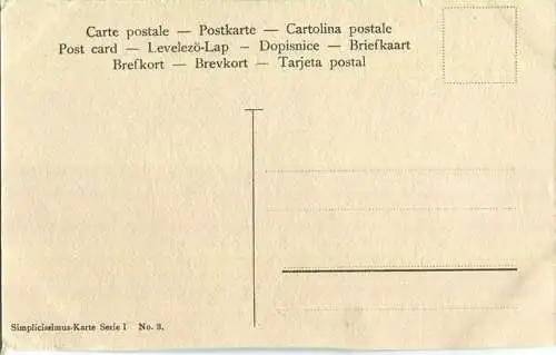 Simplicissimus-Karte signiert Recnicek - Serie I No 3