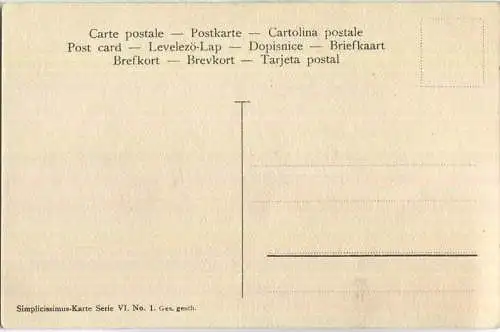 Simplicissimus-Karte signiert Recnicek - Serie VI No 1