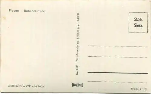 Plauen - Bahnhofstraße - Foto-AK - Dick-Foto-Verlag Erlbach