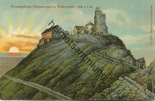 Riesengebirge - Schneekoppe und Wetterwarte - Franz Pietschmann Kunstverlag Görlitz