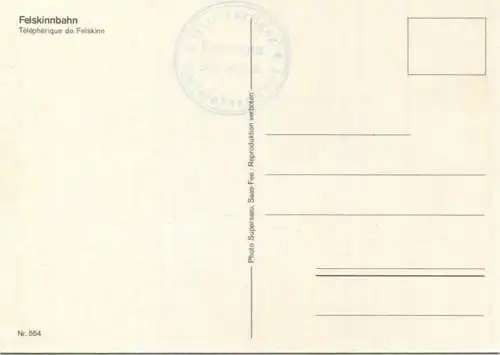 Felskinnbahn Telepherique de Felskinn - Foto-AK Grossformat