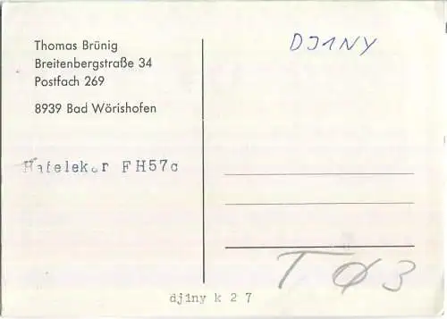 QSL - QTH - Funkkarte - DC5CI - Bad Wörishofen