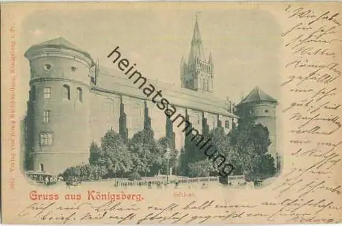Kaliningrad - Gruss aus Königsberg - Schloss - beschrieben - Verlag Bon's Buchhandlung Königsberg um 1900