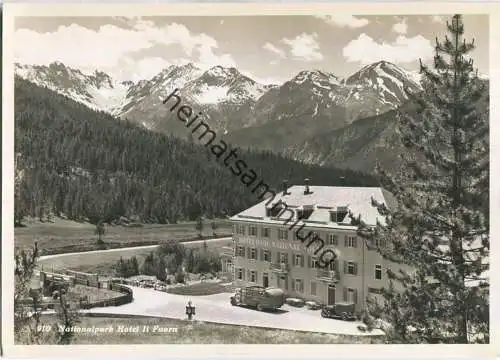 Nationalpark Hotel Il Fuorn - Bus - Foto-Ansichtskarte 50er Jahre - Verlag Feuerstein Schuls